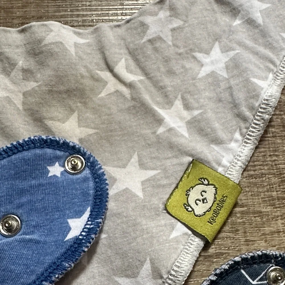 Stylish Kids Bandana Bib Set - Blue, Gray, and Navy